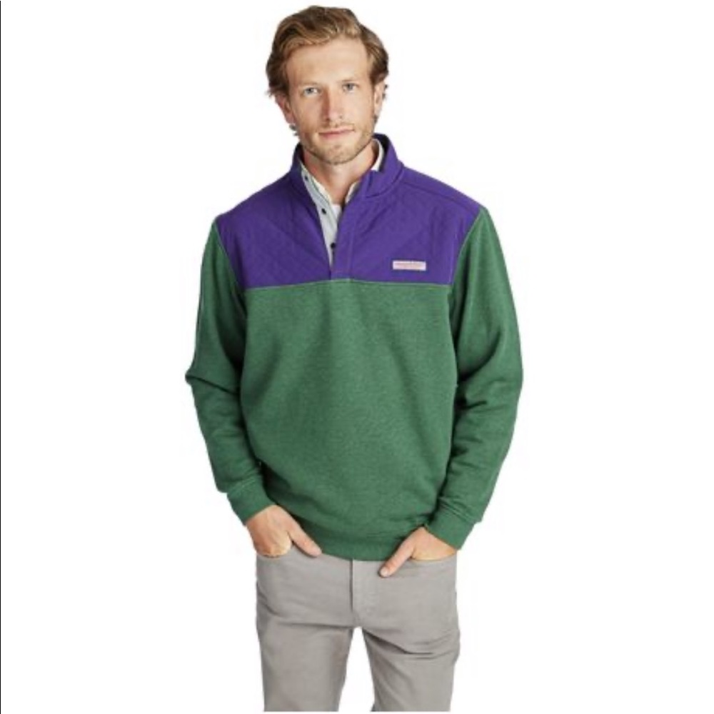 Vineyard Vines Quilted Nylon Shep Shirt in Cypress